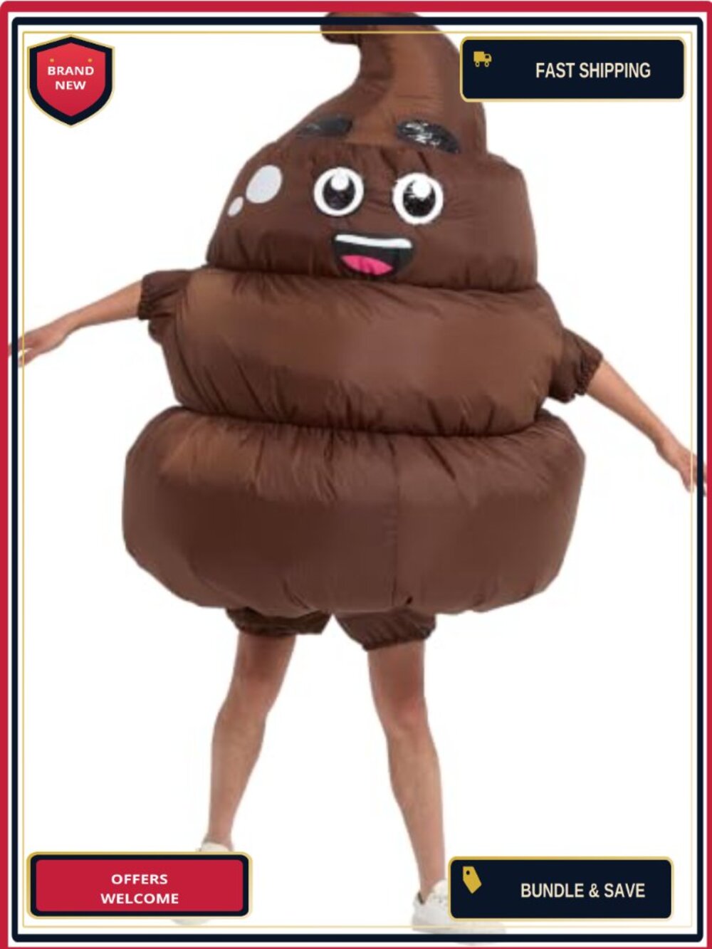 Adult Inflatable Poop Costume Full Body Halloween Blow Up Suit